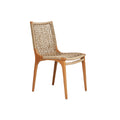 Modern Wooden Chair with Woven Seat - Ergonomic Design