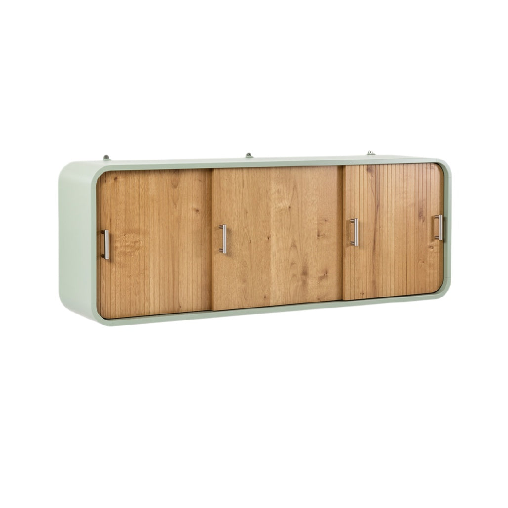 Modern Wall-Mounted Cabinet with Wood and Metal Finish